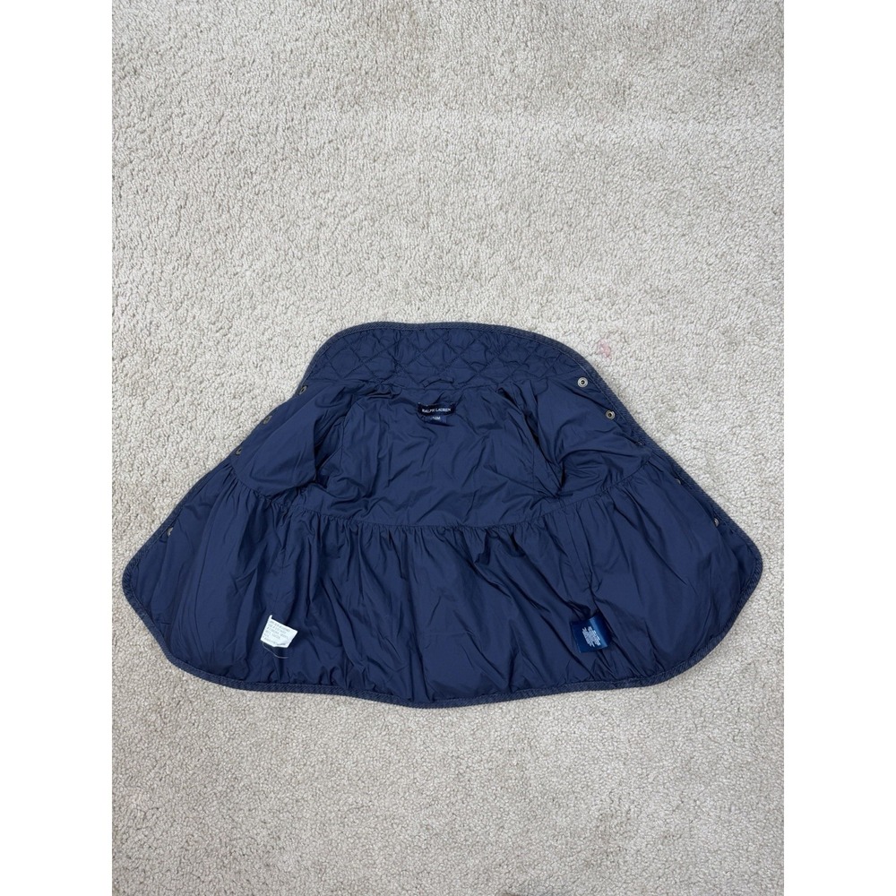 Ralph Lauren Collared Quilted Jacket Snap Button Sz 24M Blue Corduroy Collar - Picture 2 of 11